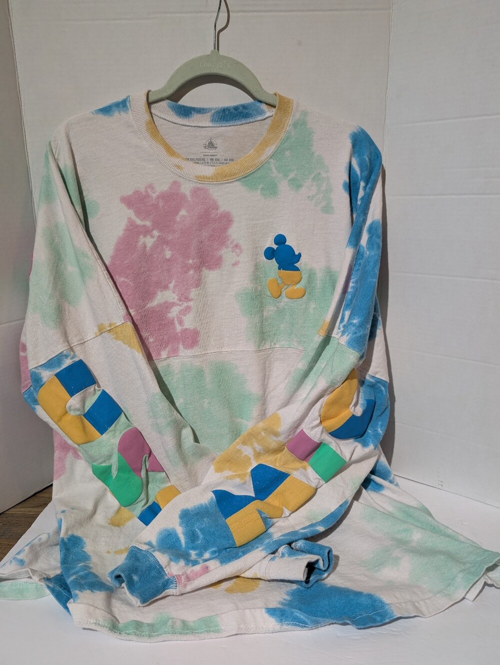 Disney Parks Mickey Mouse Tie Dye Spirit Jersey XXL 2XL Pastel Puff Print